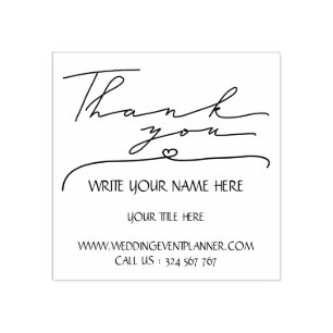 Tampons Encreurs Écriture calligraphique simple merci d'affaires