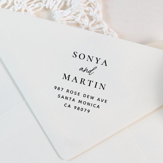 Tampons Encreurs Écriture manuscrite moderne Couples Nom Adresse de