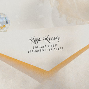 Tampons Encreurs Écriture manuscrite moderne Nom et adresse