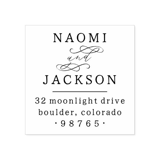 Tampons Encreurs Écriture manuscrite romantique Couple Mariage Adre (Impression)