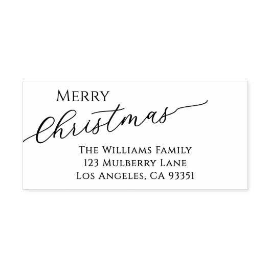 Tampons Encreurs Ecru Modern Merry Christmas Return Address (Impression)