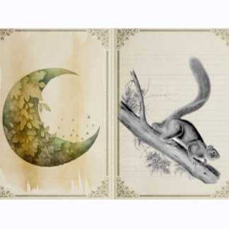 Tampons Encreurs Écureuil Animaux sauvages Illustration Vintage