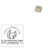 Tampons Encreurs Écureuil | Rustic Round Nom de famille Adresse de  (Tamponné)