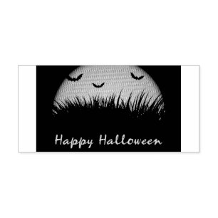 Tampons Encreurs Éffrayant Orange Happy Halloween Bat Field