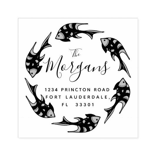 Tampons Encreurs Élégance océanique | Timbre d'adresse de retour (Impression)