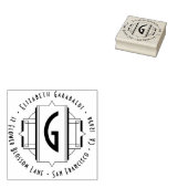 Tampons Encreurs Élégant Art Déco Art Round Retour Adresse (Tamponné)