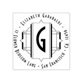 Tampons Encreurs Élégant Art Déco Art Round Retour Adresse (Impression)