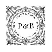 Tampons Encreurs Elegant Baroque Wooden Return Address Stamp (Impression)