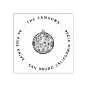 Tampons Encreurs Élégant Bauble de Noël moderne Nom et adresse (Impression)