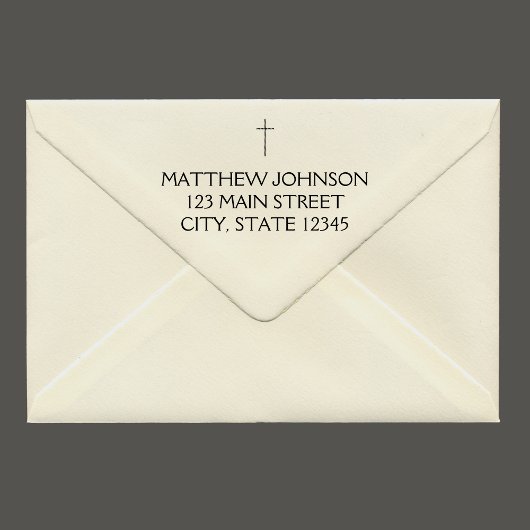 Tampons Encreurs Elegant Black Cross Nom Adresse