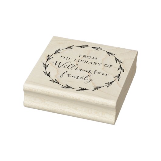 Tampons Encreurs Élégant Botanique Custom Family Library Livres (Tampon)