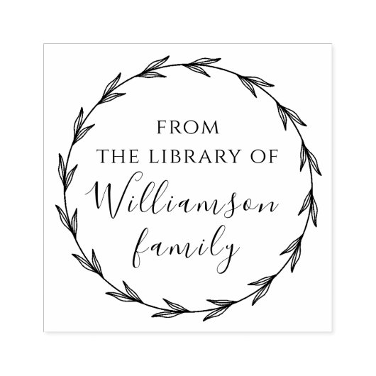 Tampons Encreurs Élégant Botanique Custom Family Library Livres (Impression)