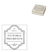 Tampons Encreurs Elégant cadre Delicate Feuille Ex Libris Plaque li (Tamponné)