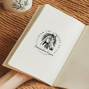 Tampons Encreurs Élégant cheval nom personnalisé, de la bibliothèqu