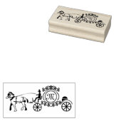 Tampons Encreurs Élégant cheval tiré Mariage Wagon Monogramme (Tamponné)