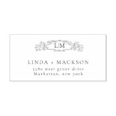 Tampons Encreurs Élégant & Chic mariage monogramme de crête botaniq (Impression)