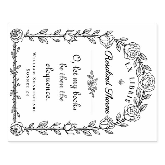 Tampons Encreurs Élégant Citation de bibliothèque Ex Libris Botaniq (Impression)