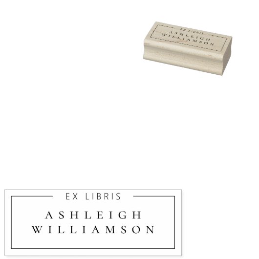 Tampons Encreurs Élégant Classic Ex Libris Custom Name Plaque de ma (Tamponné)