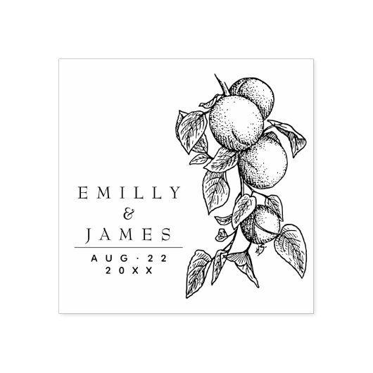 Tampons Encreurs Élégant classique Oranges botaniques Mariage (Impression)