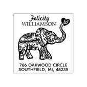 Tampons Encreurs Élégant coeur orné d'éléphant fleuri (Impression)