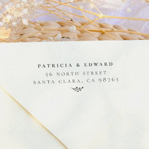 Tampons Encreurs Elegant Couples Noms Rustic Sprig Adresse de retou