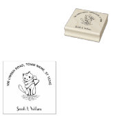 Tampons Encreurs Elegant Cute Chat Plaque Ex Libris Nom Adresse (Tamponné)