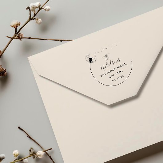 Tampons Encreurs Élégant Dandelion Flower Adresse de retour