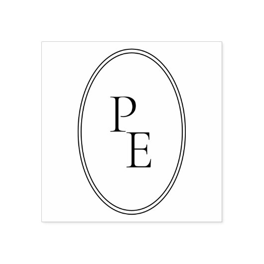 Tampons Encreurs Elégant Emblème Double Oval Luxe Moderne Monogramm (Impression)