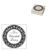 Tampons Encreurs Élégant Ex Libris Rond Orné Livre Vintage (Tamponné)