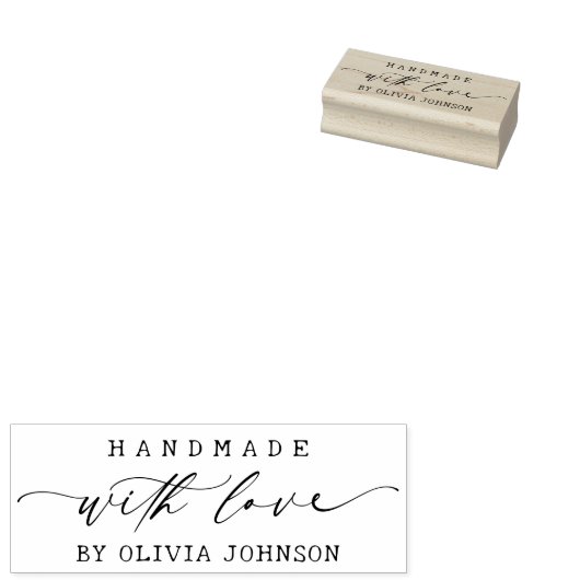 Tampons Encreurs Elégant fait main avec Love Script Personnalisé (Tamponné)