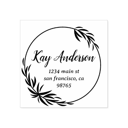 Tampons Encreurs Élégant feuillage avec adresse (Impression)