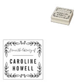 Tampons Encreurs Élégant Feuille Simple De La Bibliothèque De L'Aut (Tamponné)