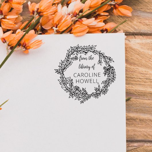 Tampons Encreurs Élégant Feuille Simple De La Bibliothèque De L'Aut