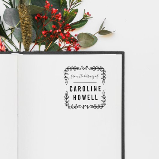 Tampons Encreurs Élégant Feuille Simple De La Bibliothèque De L'Aut