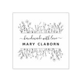Tampons Encreurs Élégant Fleur sauvage Nom personnalisé fait main a (Impression)