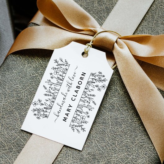 Tampons Encreurs Élégant Fleur sauvage Nom personnalisé fait main a