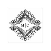 Tampons Encreurs Elegant Initials Sophisticated Lace Ornament (Impression)