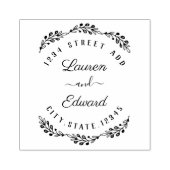 Tampons Encreurs Elegant Laurel Couple Names Mariage Adresse de ret (Impression)
