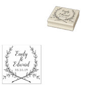 Tampons Encreurs Elegant Laurel Couple Noms Mariage Enregistrer la  (Tamponné)
