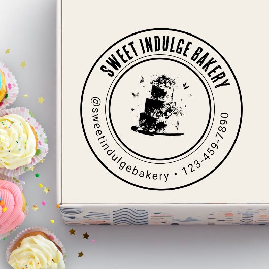 Tampons Encreurs Élégant logo personnalisé Nom boulangerie