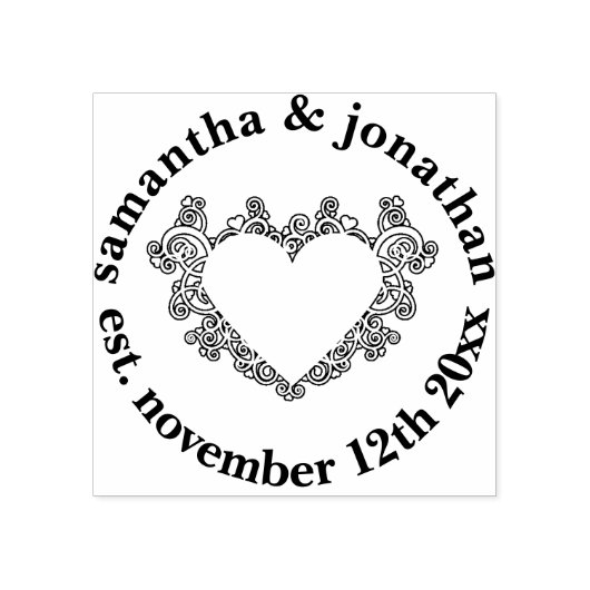 Tampons Encreurs Élégant Mandala Heart Mariage (Impression)
