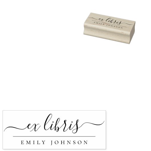 Tampons Encreurs Élégant manuscrit Ex Libris Script Nom personnalis (Tamponné)