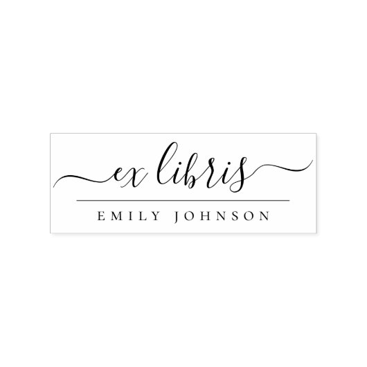Tampons Encreurs Élégant manuscrit Ex Libris Script Nom personnalis (Impression)