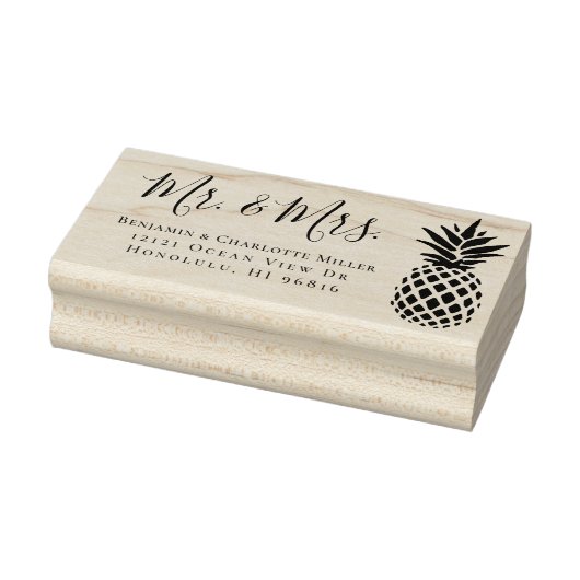 Tampons Encreurs Élégant mariage d'ananas M & Mme adresse de retour (Tampon)