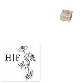 Tampons Encreurs Élégant Mariage de monogramme de fleur de margueri (Tamponné)