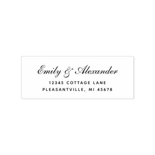 Tampons Encreurs Élégant Mariage de script élégant Adresse de retou (Impression)