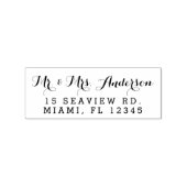 Tampons Encreurs Élégant Mariage de script M. et Mme Adresse de ret (Tamponné)