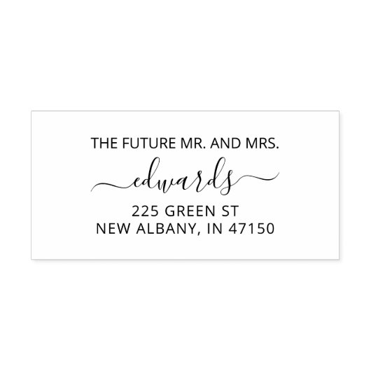 Tampons Encreurs Élégant mariage Retour Adresse Futur M. et Mme (Impression)