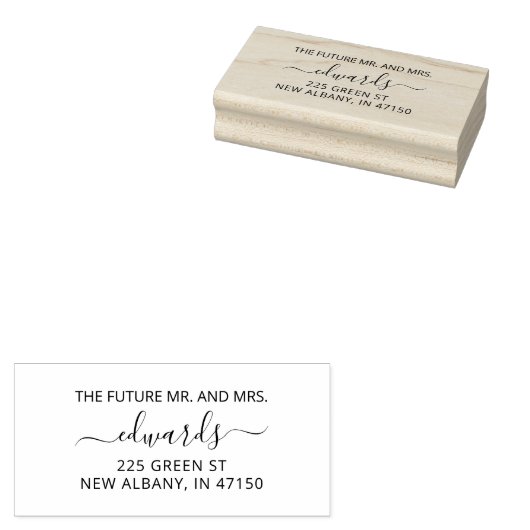 Tampons Encreurs Élégant mariage Retour Adresse Futur M. et Mme (Tamponné)