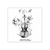 Tampons Encreurs Élégant Mariage violon blanc et bleu (Impression)